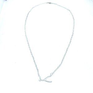 TMA 925 Sterling Wishbone Necklace 16"
